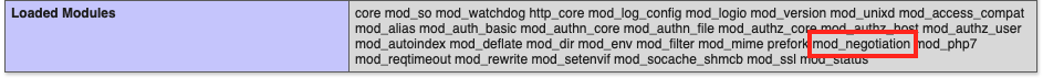 NOC - Apache Loaded Modules